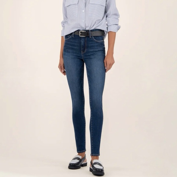 Kut from the Kloth Denim - Kut from the Kloth Mia High Rise Fab Ab Toothpick Skinny Jeans Size 10 Dark Wash